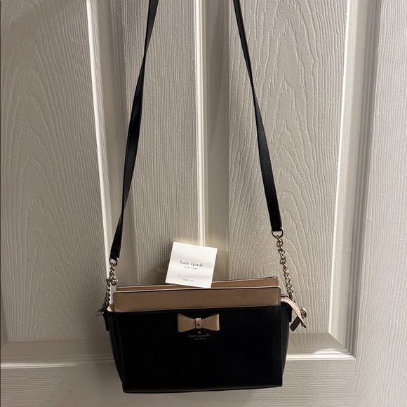 kate spade Handbags - kate spade Black & Taupe Bow Accent Crossbody Bag